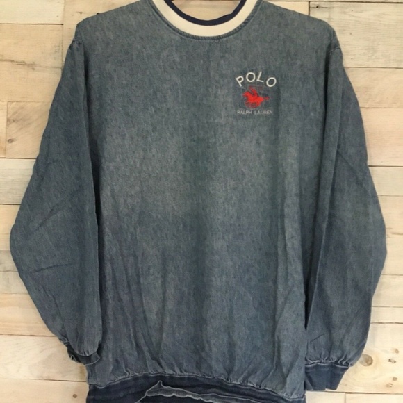 Polo Ralph Lauren Other - Vintage Polo Ralph Lauren Denim Jean Pullover M/L